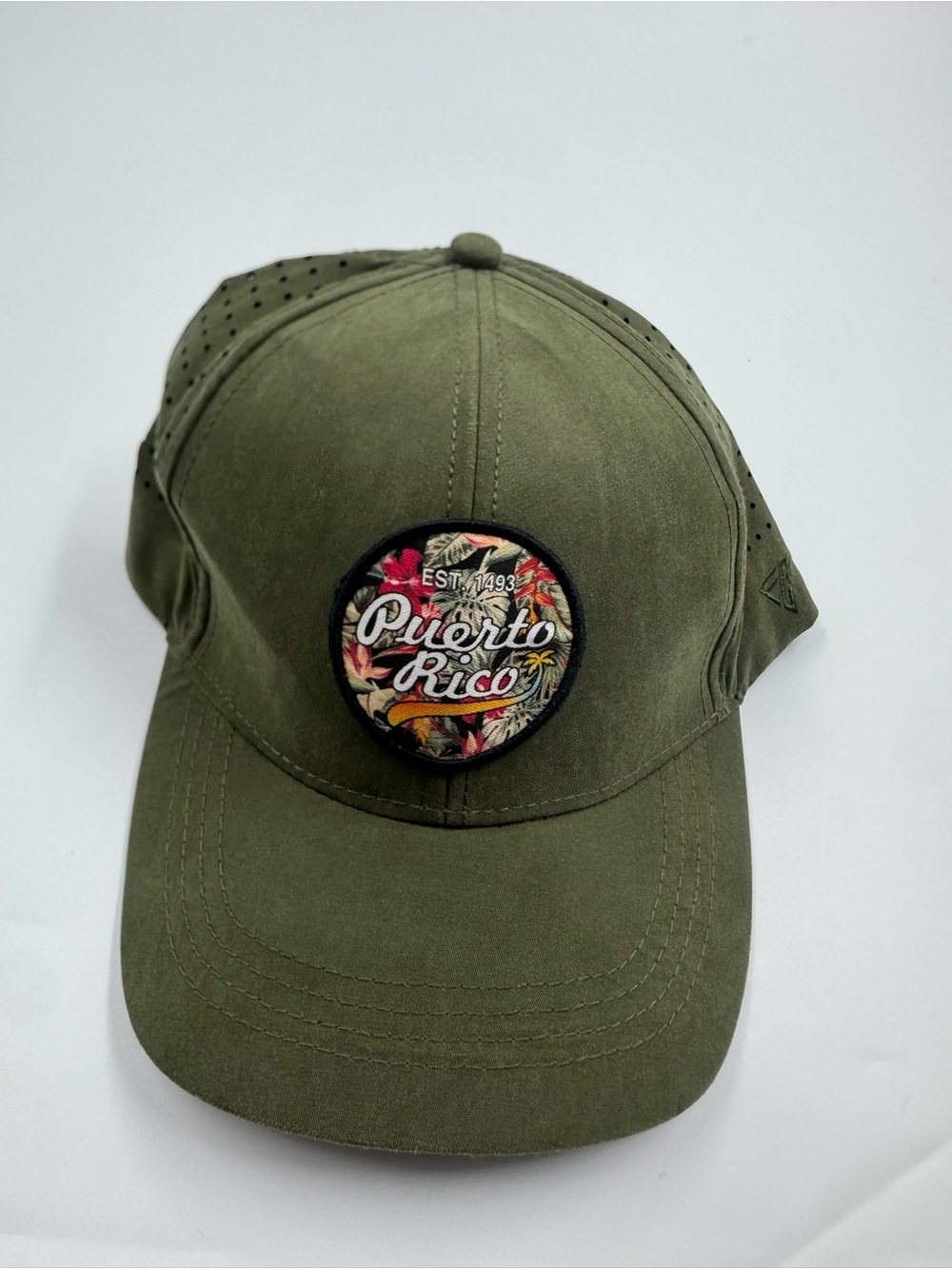 Puerto Rico Patch Olive Green Baseball Cap
